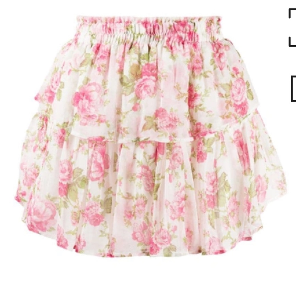 LOVESHACKFANCY Ruffle Mini Skirt in Blushing Rose